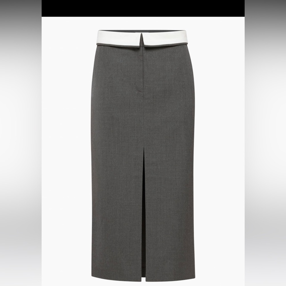 Aritzia Babaton Situation Skirt Foldover Heather Grey size 8